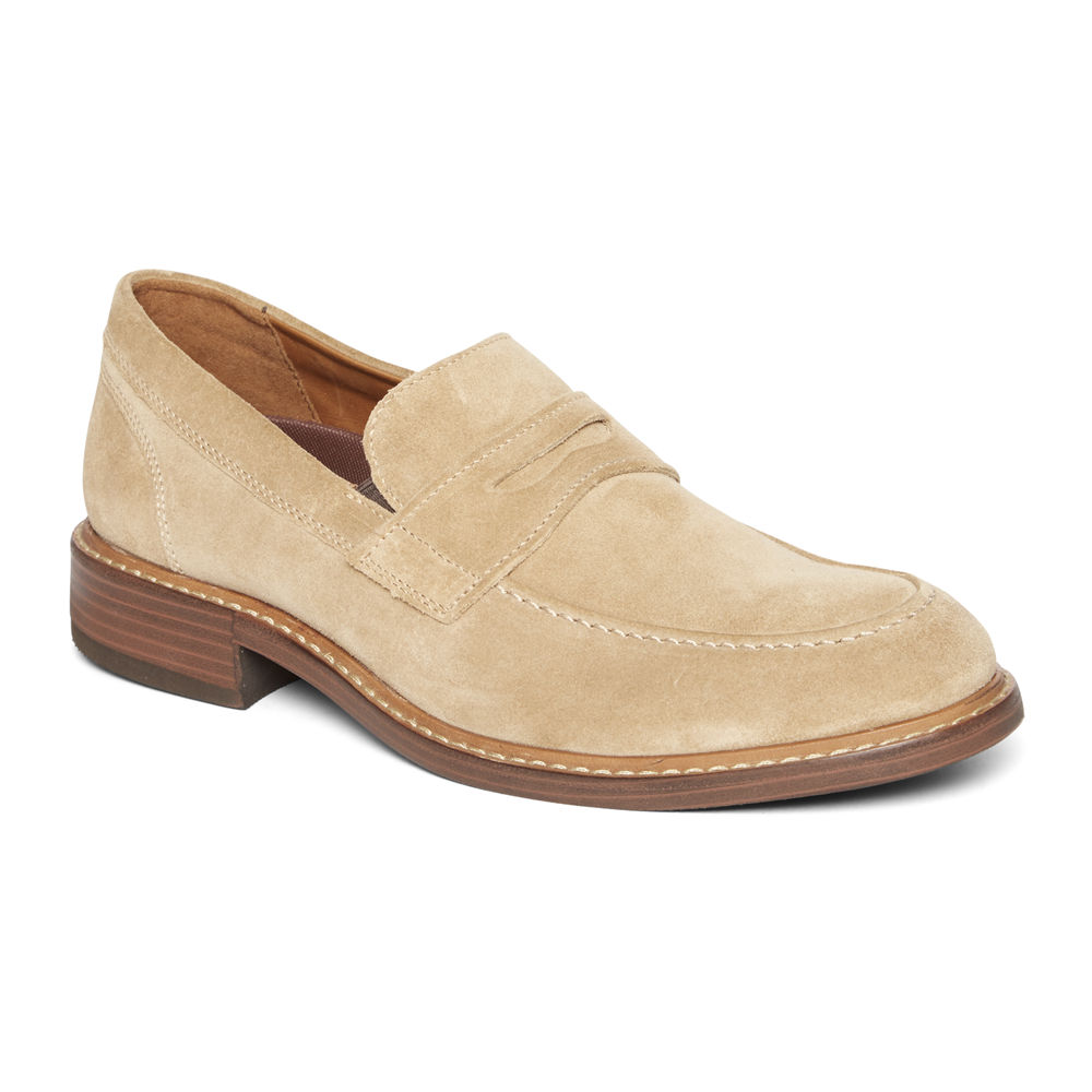 Rockport Loafers For Mens Khaki - Kenton Penny - MU8047196